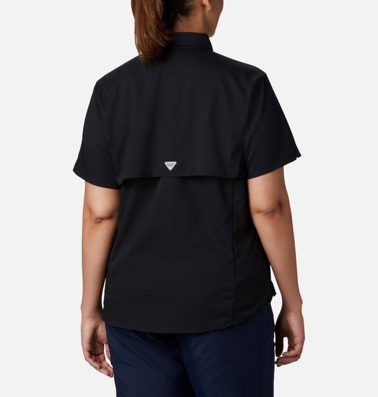 Women's Columbia PFG Tamiami II Short Sleeve Shirts Black | Plus Size CA-MC6LA